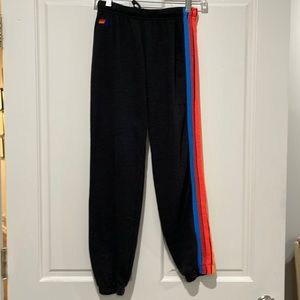 Aviator nation neon rainbow striped sweatpants. Great condition.